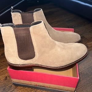 Mens Aiden and Mason Taupe Suede Chelsea Boots (new)